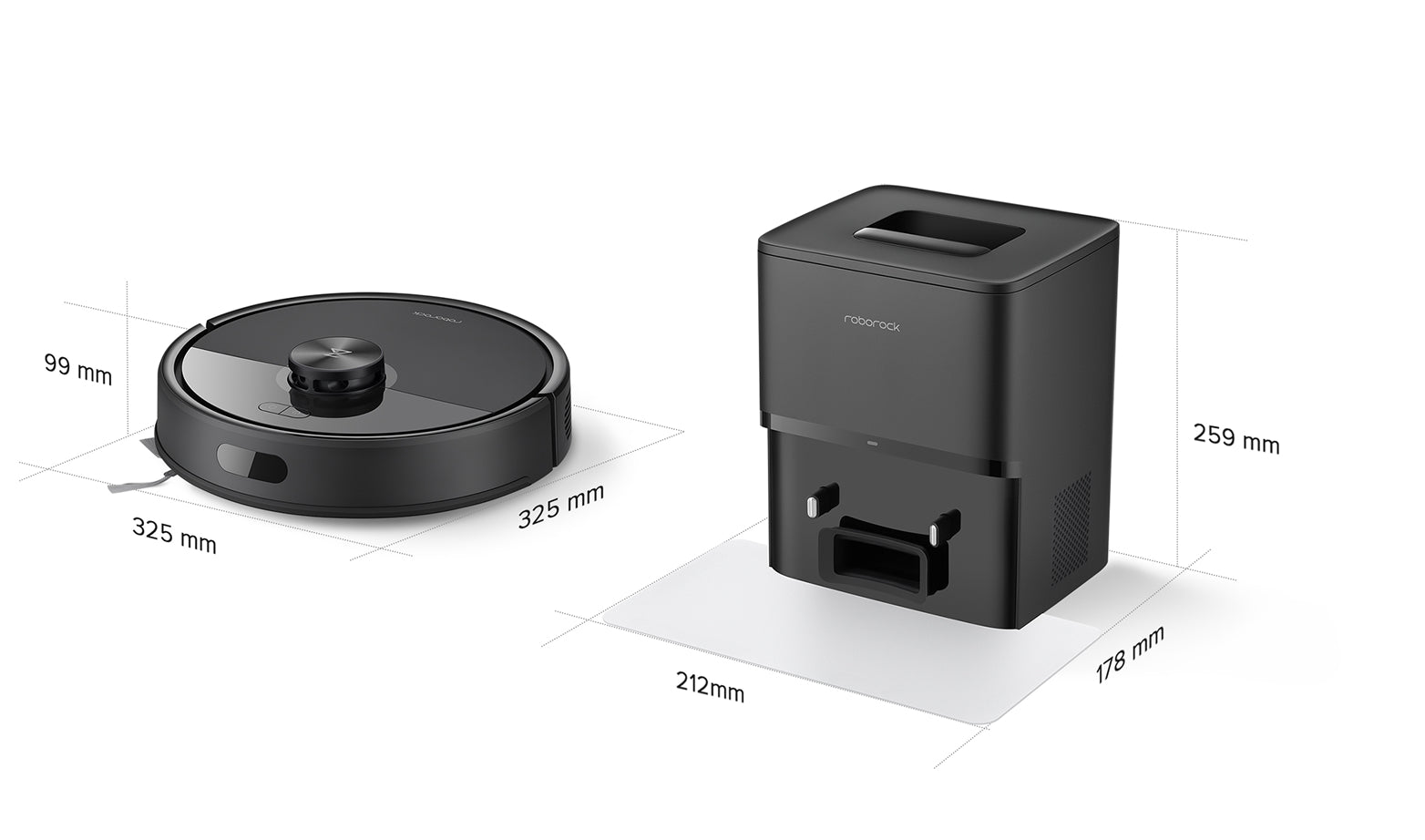 Roborock Q7 M5+ / Roborock Q7 L5+ Dimensões