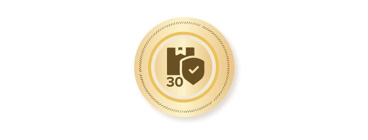 A 3D gold coin featuring a shipping box and a checkmark